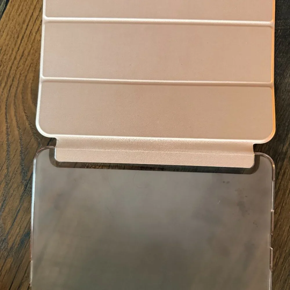 iPad 16 Case – Rose Gold Tri-Fold Cover + Clear Hard Back
